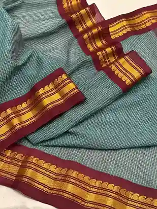 Vaidehi – Teal Blue Handloom Gadwal Heritage